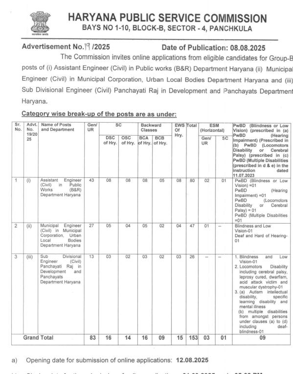 HPSC ADA Recruitment 2025